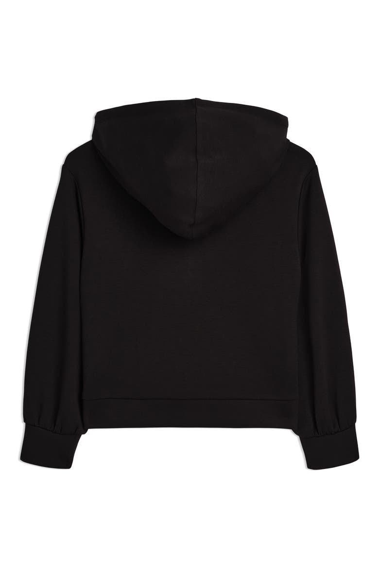 Kids' Bow Society Half Zip Hoodie, Alternate, color, BLACK