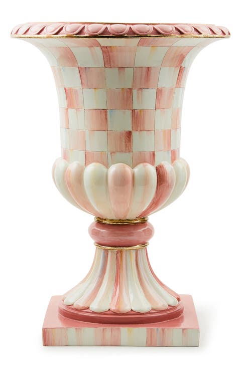 Rosy Check Pedestal Tabletop Urn