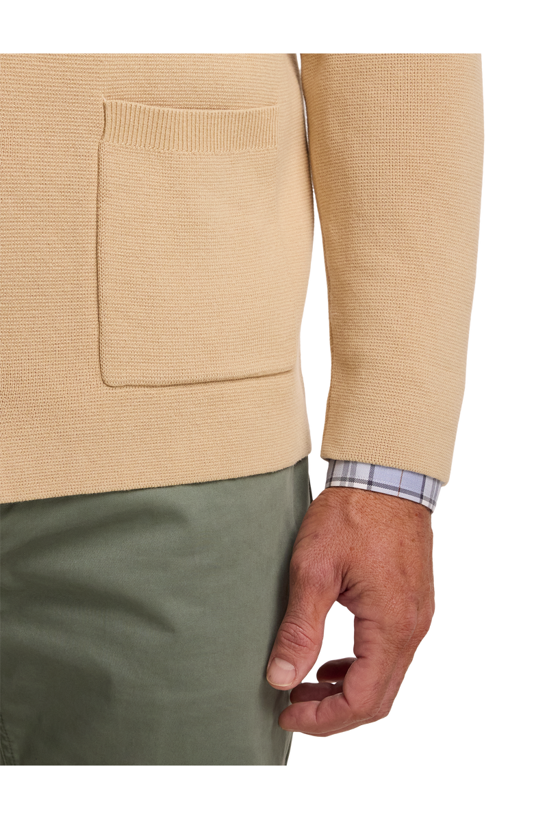 Paul Fredrick Cotton Notch Lapel Cardigan Sweater, Alternate, color, Tan