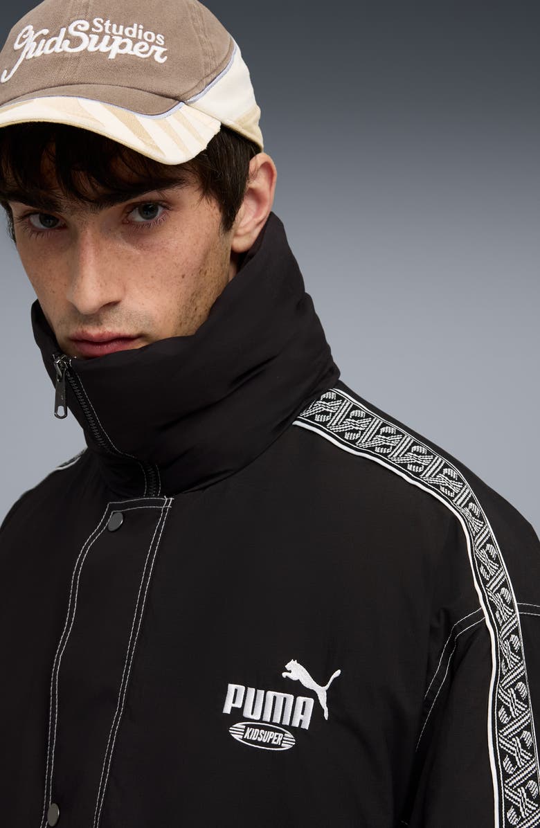 PUMA x KidSuper Long Hooded Nylon Puffern Jacket, Alternate, color, Puma Black