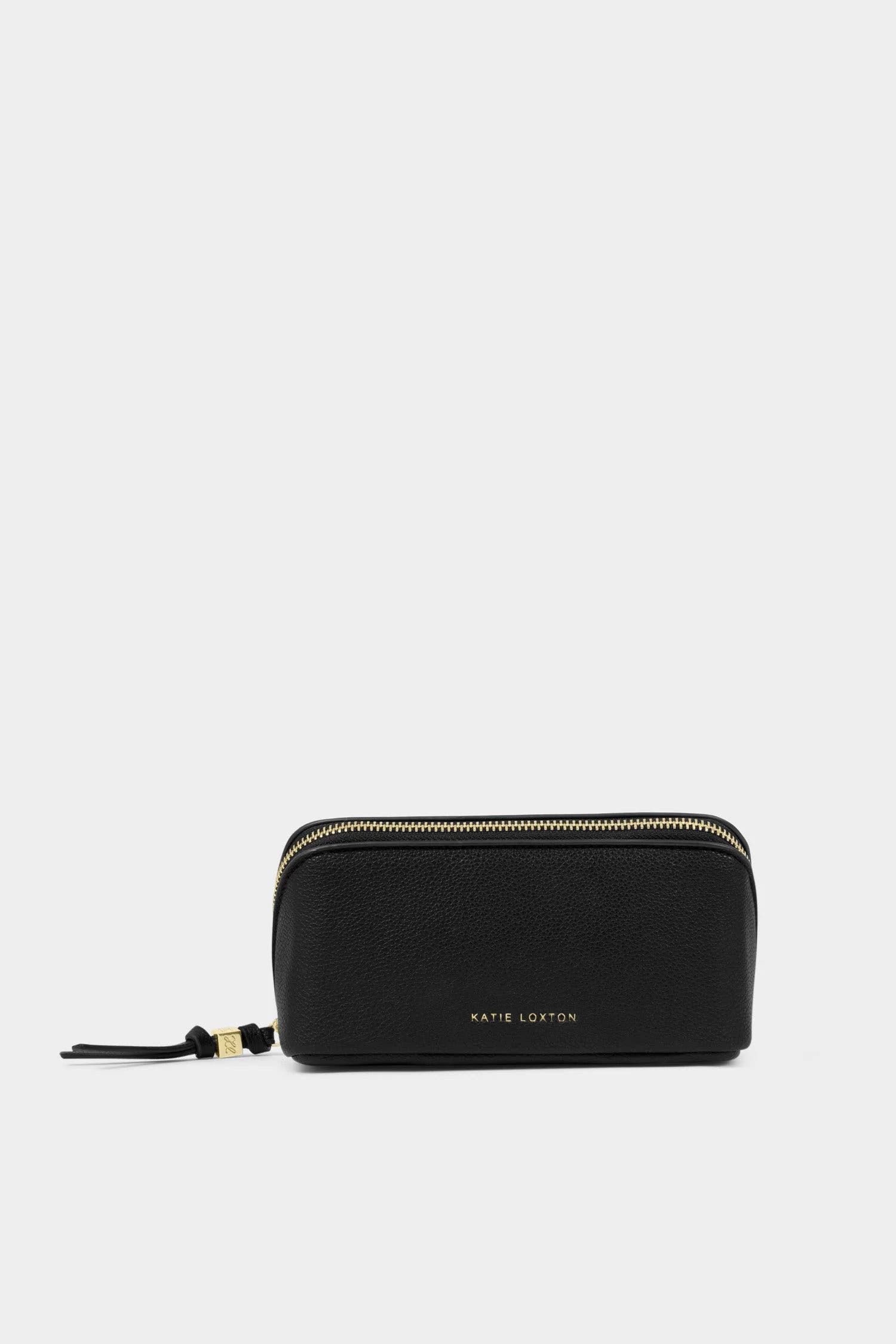 Fold-Out Mirror Makeup Bag in Black, Main, color, Black