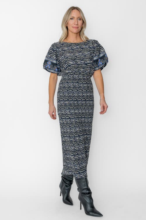 West Of Josette Midi Dress In Blue