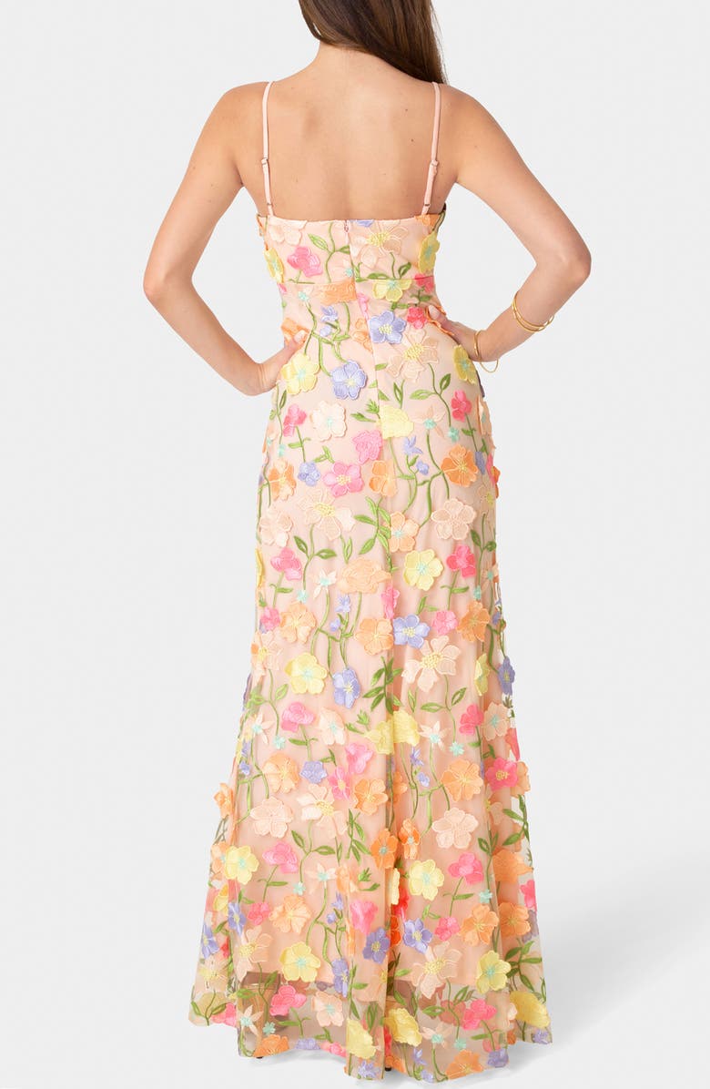 bebe Floral Embroidered Gown, Alternate, color,