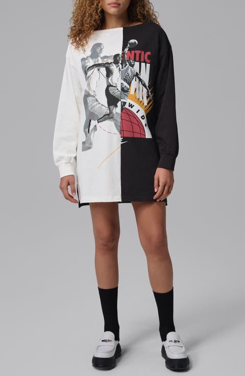 Flight Graphic Cotton Sweatshirt Dress
