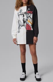 Jordan Flight Graphic Cotton Sweatshirt Dress