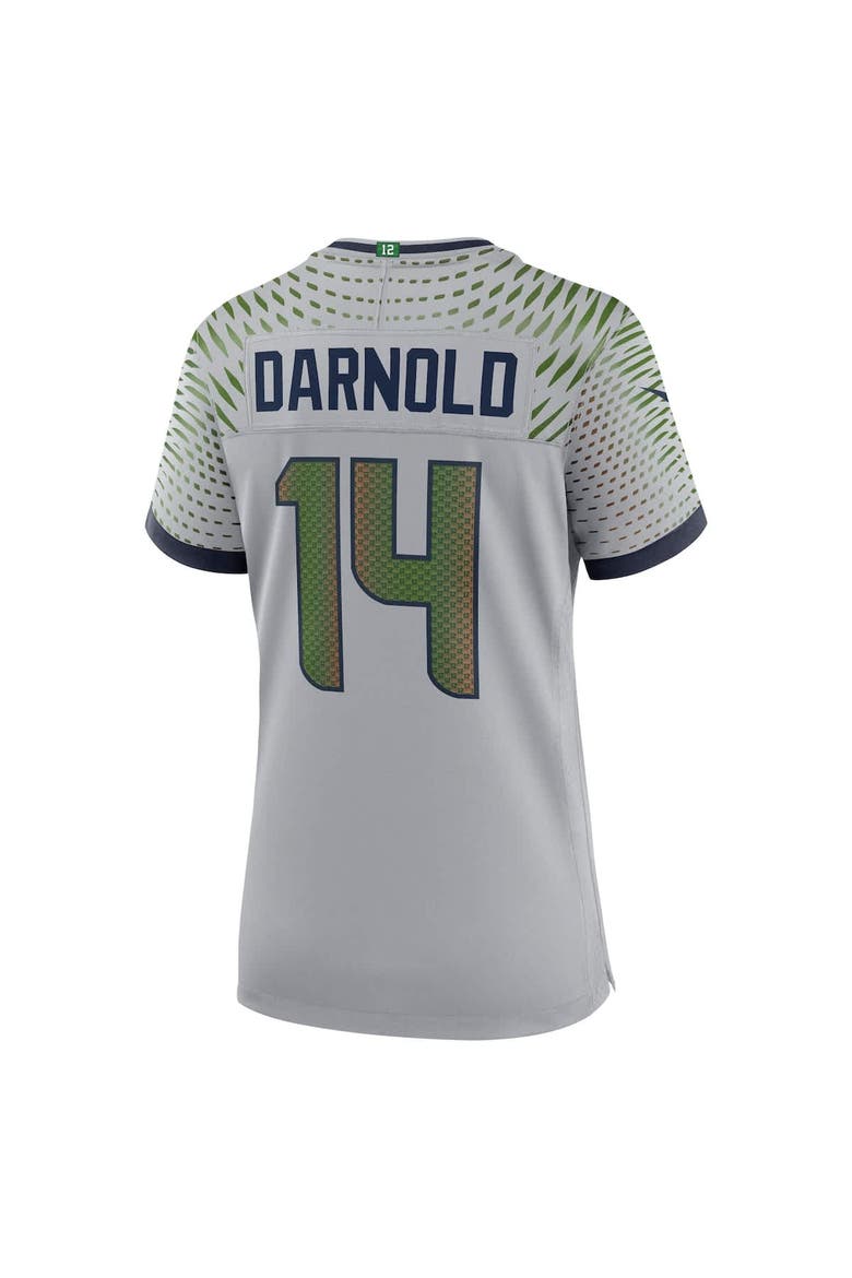 Women's Nike Sam Darnold Wolf Gray Seattle Seahawks 2025 Rivalries Collection Game Jersey, Alternate, color, Gray