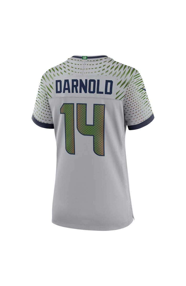 Nike Women's Nike Sam Darnold Wolf Gray Seattle Seahawks 2025 Rivalries Collection Game Jersey, Alternate, color, Gray