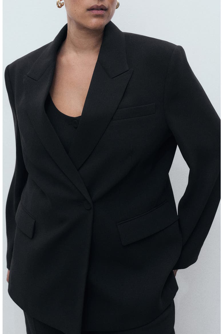 Iguana Double Breasted Blazer, Main, color, BLACK