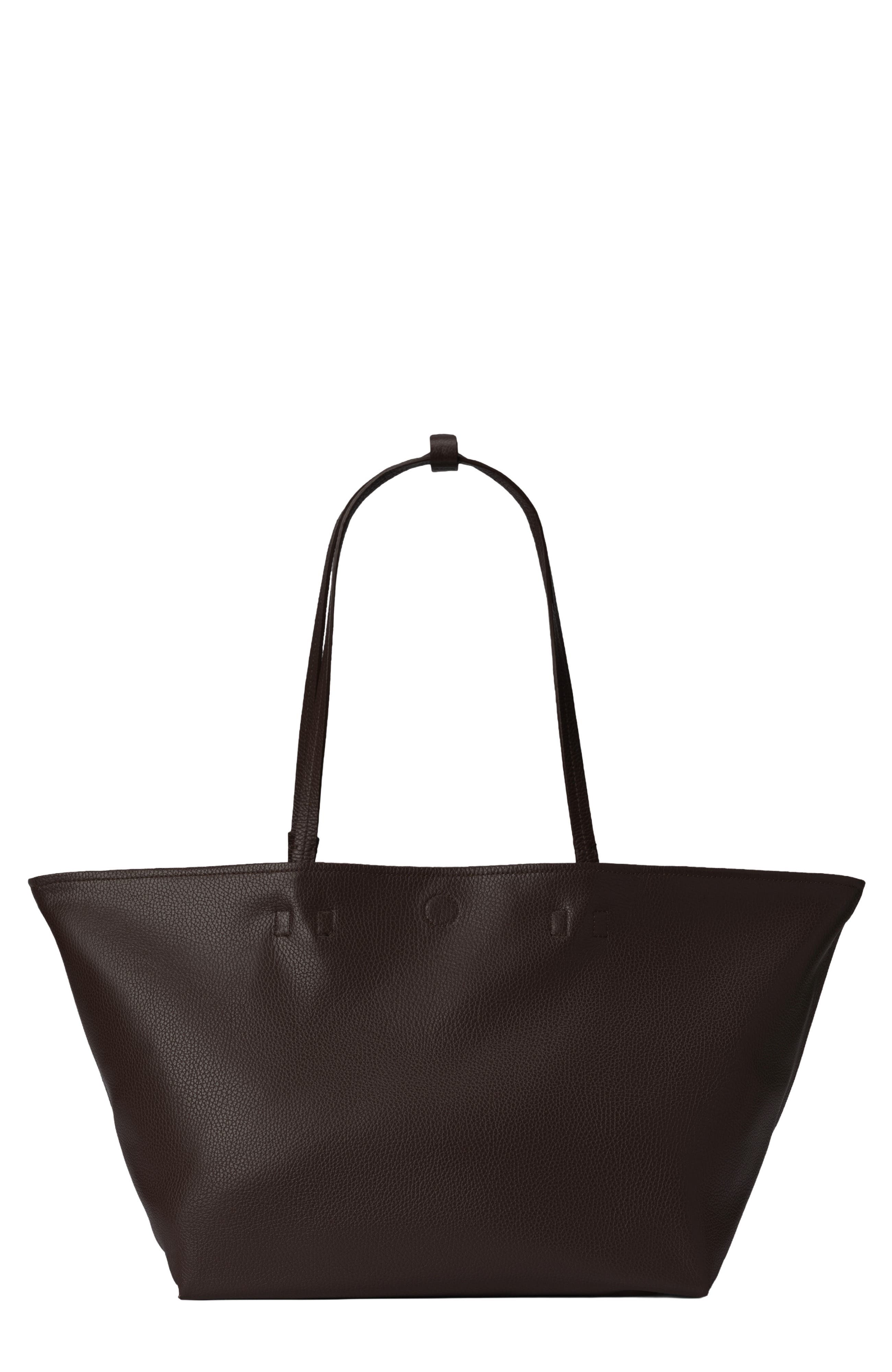 Leather Mercato Soft Tote, Alternate, color, Dark Chocolate
