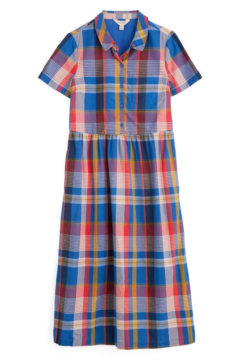 Fleet Check Organic Cotton Midi Shirtdress, Alternate, color, HANDICRAFT MULTI