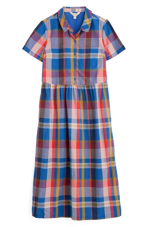 Seasalt Cornwall Fleet Check Organic Cotton Midi Shirtdress In Handicraft Multi