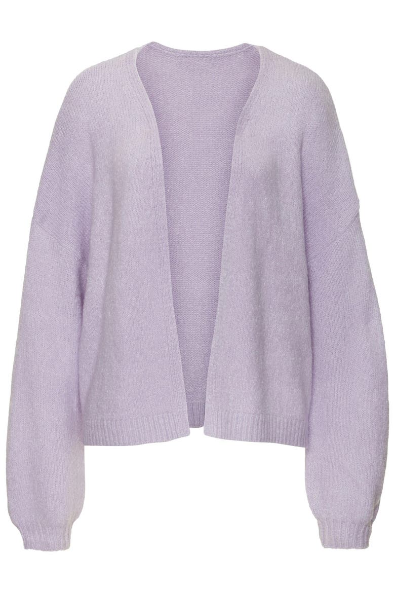 Cozy Open Front Cardigan, Alternate, color, Lilac