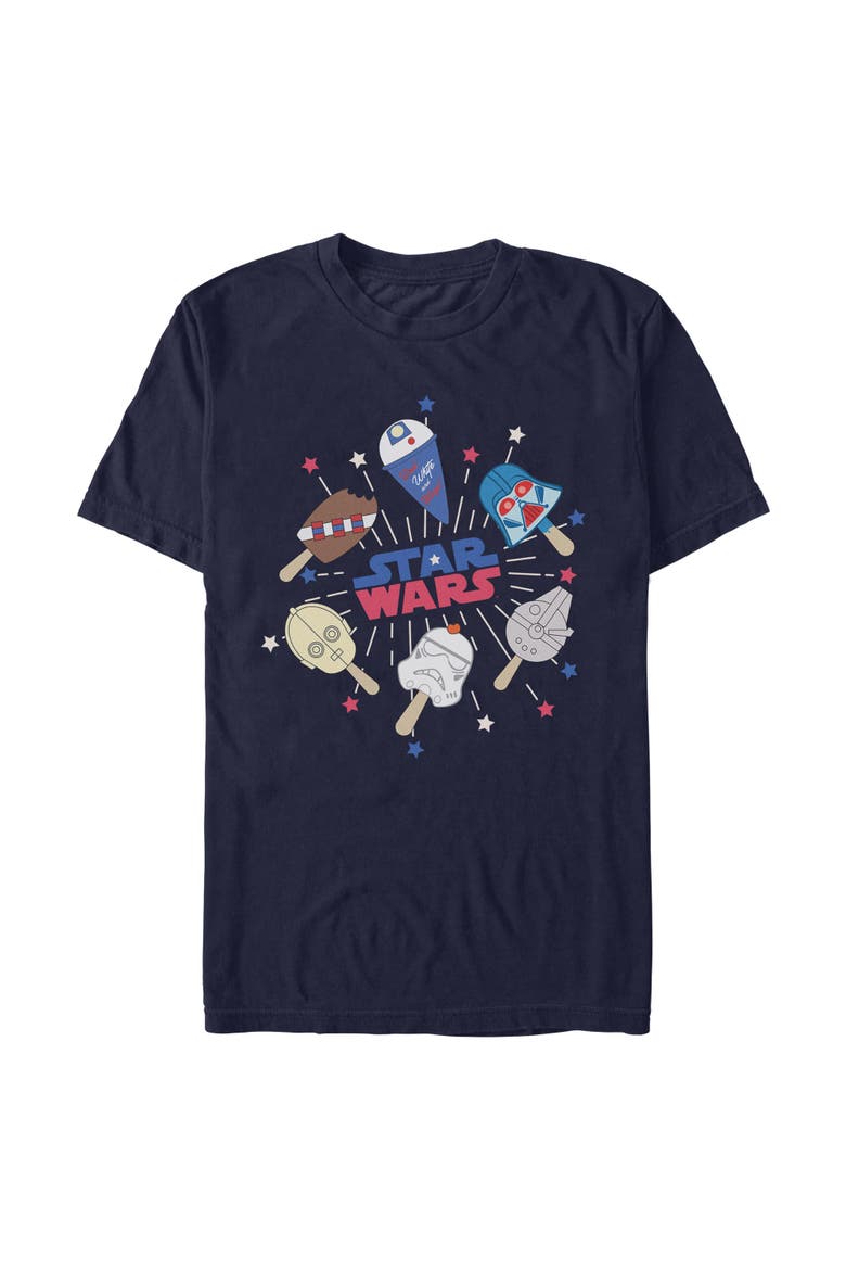 Men's Star Wars Red White and Popsicles  Graphic T-Shirt, Main, color, Navy Blue