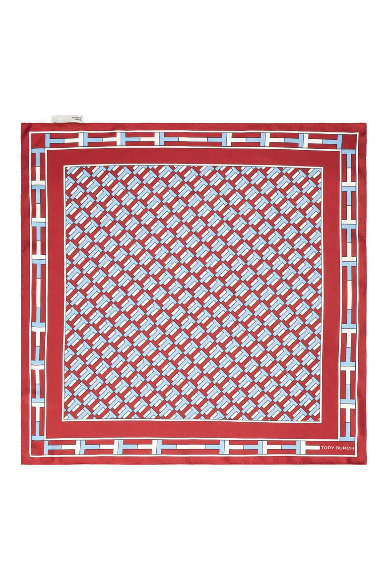 Logo Print Silk Neckerchief, Alternate, color, RED / BLUE