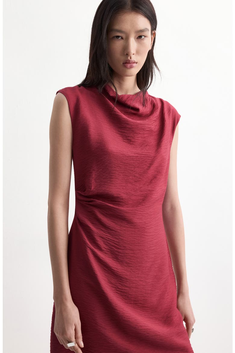 Asymmetric Minidress, Alternate, color, MAROON