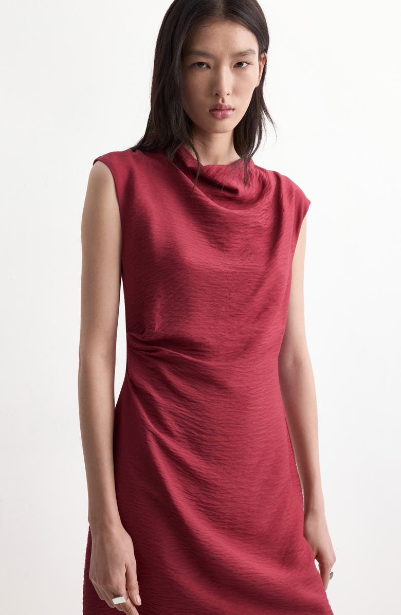 MANGO Asymmetric Minidress, Alternate, color, Maroon