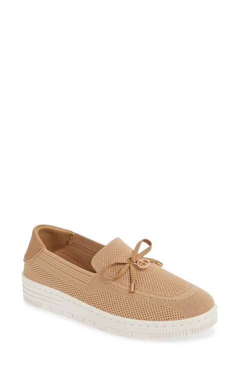Annette Bow Charm Knit Slip-On Sneaker (Women)