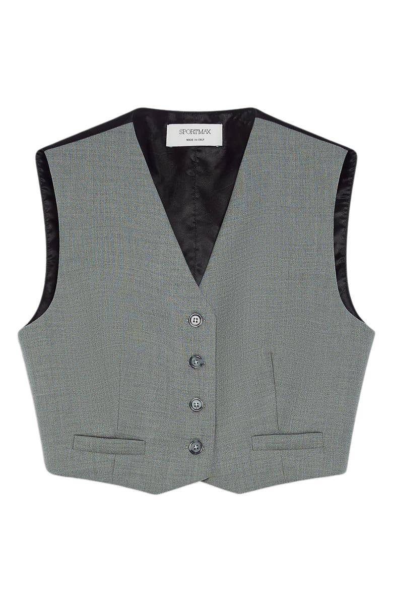 SPORTMAX Crop Mixed Media Waistcoat, Alternate, color,
