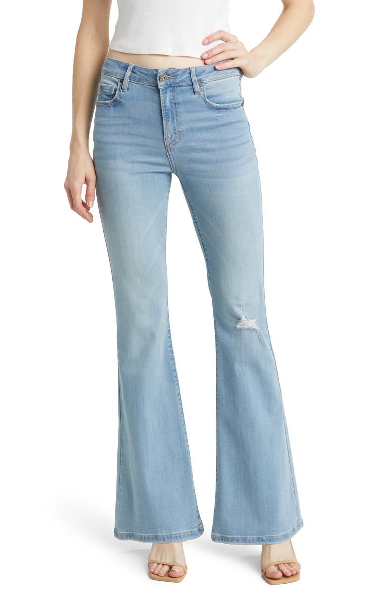 HIDDEN JEANS Distressed Flare Jeans, Main, color, 