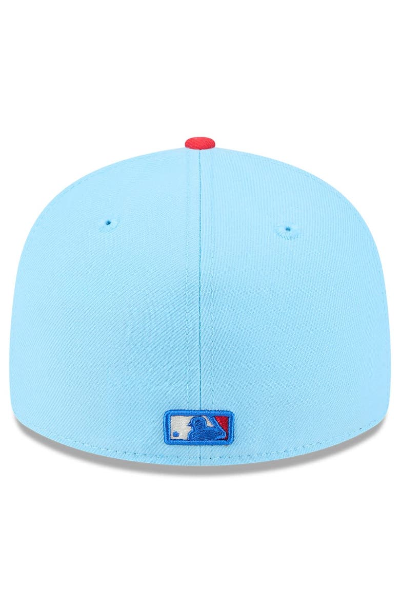 Men's New Era Light Blue/Red Athletics 2025 Fourth of July Low Profile 59FIFTY Fitted Hat, Alternate, color, Light Blue