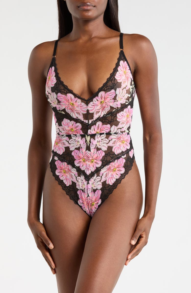 KILO BRAVA Floral Lace Teddy, Main, color, Printed Primrose
