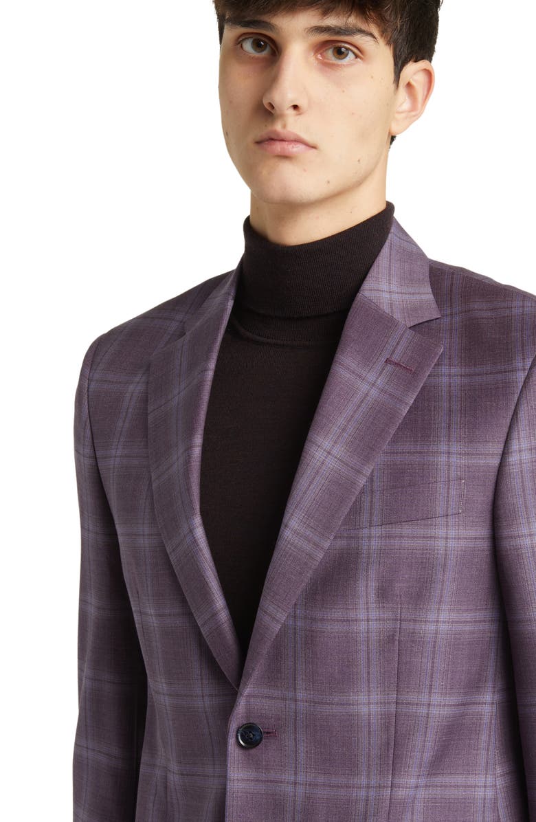 Peter Millar Tailored Fit Plaid Wool Sport Coat, Alternate, color,