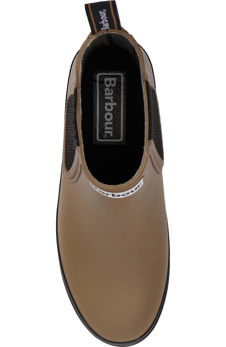 Barbour Halton Waterproof Chelsea Rain Boot, Alternate, color, Military Brown/Black