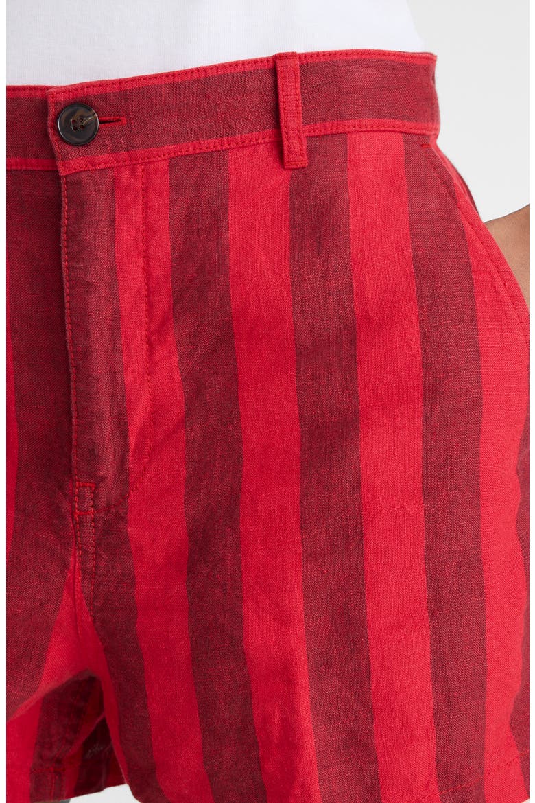 Zoe Linen Shorts, Alternate, color, ENAMEL RED