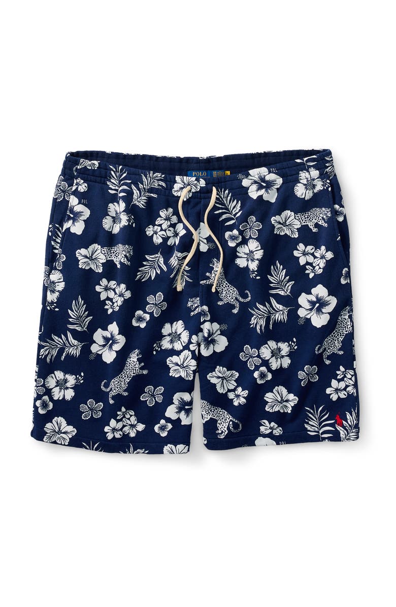 Polo Ralph Lauren Big & Tall Island Tropical Terry Shorts, Main, color, Newport Navy