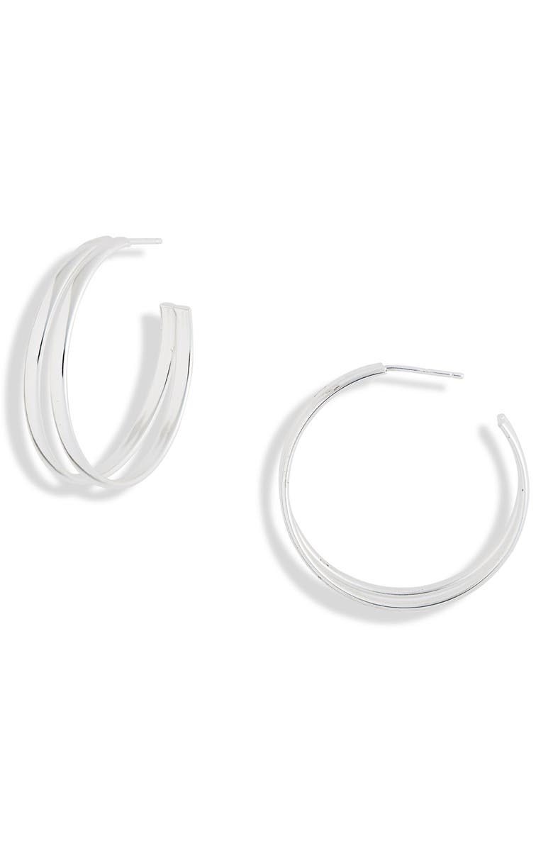 Argento Vivo Sterling Silver Double Row Hoop Earrings, Main, color,