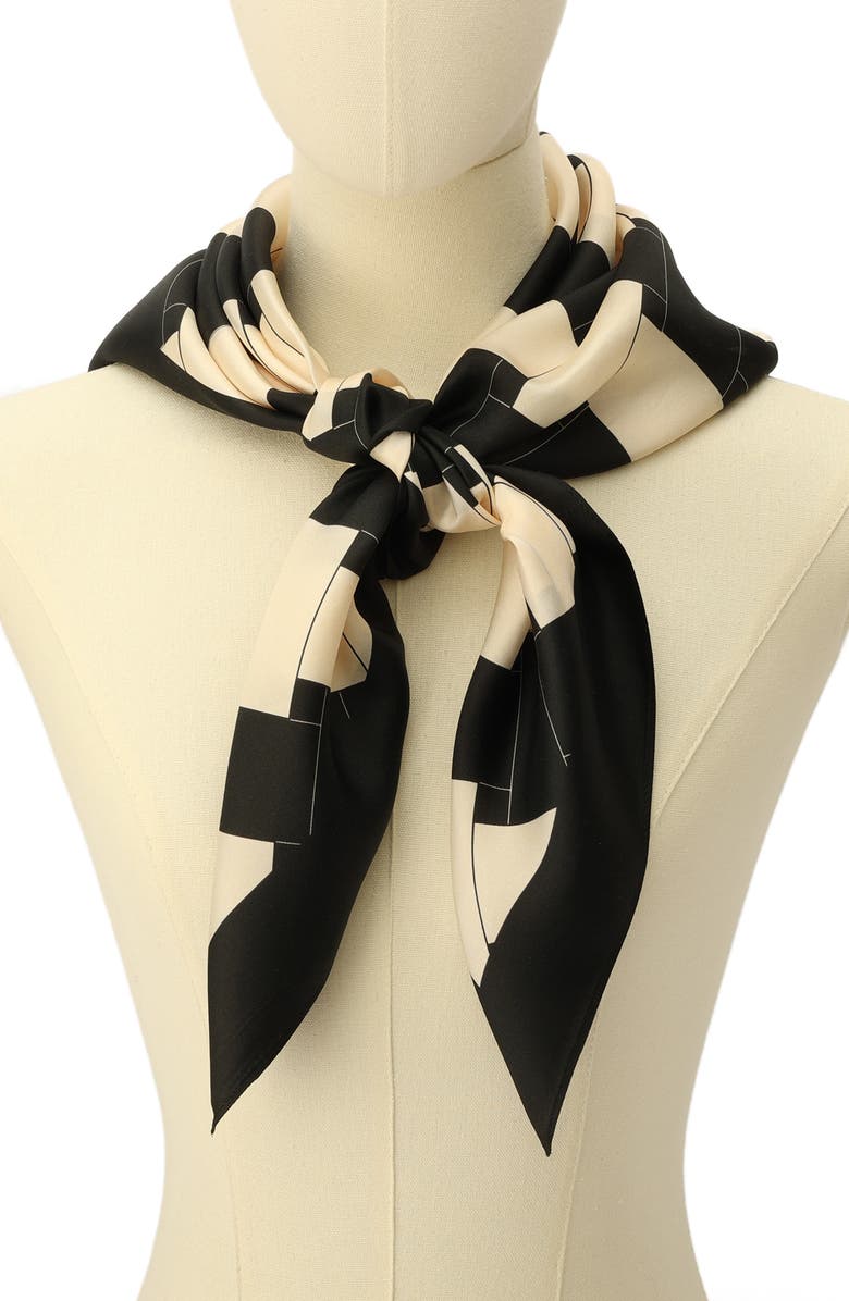 Kurt Geiger London Basket Weave Large Silk Scarf, Alternate, color, 