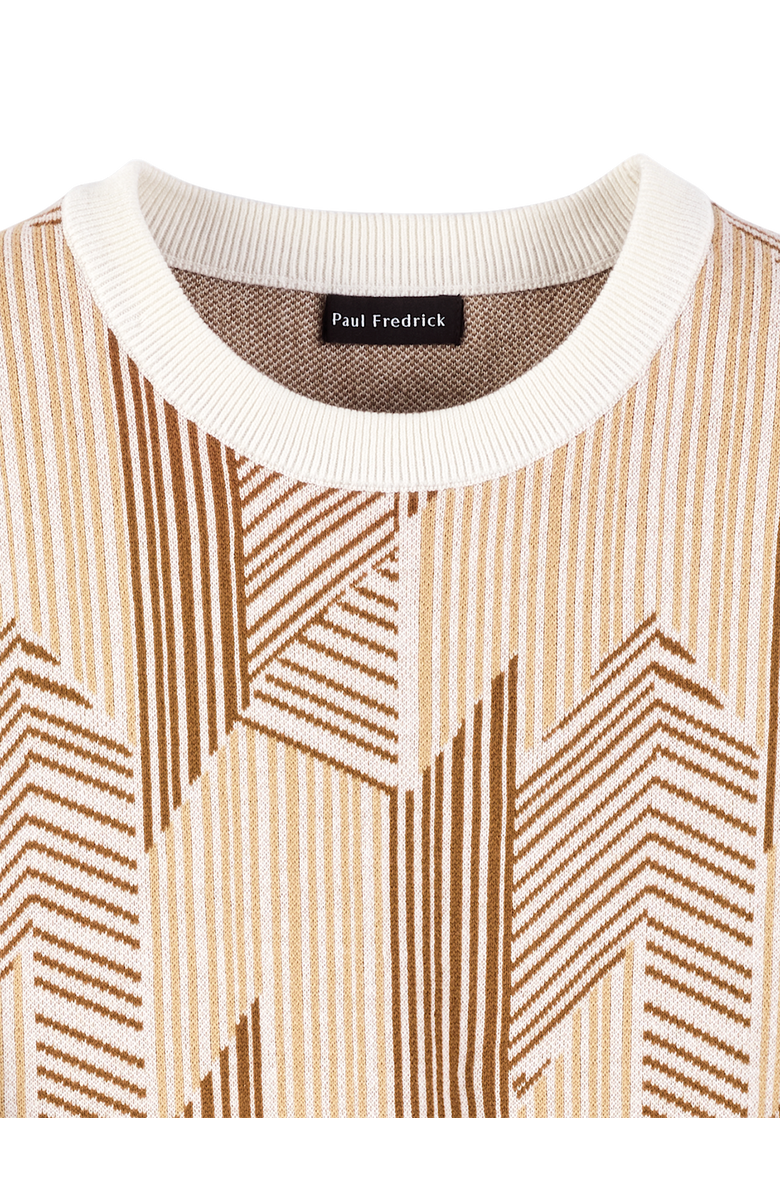 Paul Fredrick Cotton Crewneck Sweater Short Sleeve, Alternate, color, Ivory