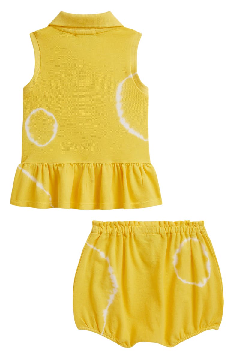 Ralph Lauren Stretch Mesh Polo Dress & Bloomers Set, Alternate, color, Signal Yellow Tie Dye