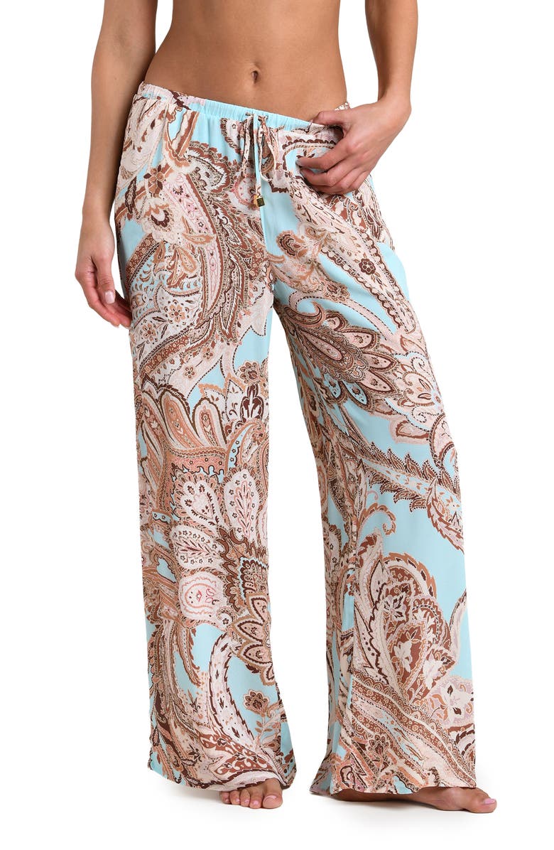 L'AGENCE Traditional Paisley Cover-Up Pants, Alternate, color, Blue Multi