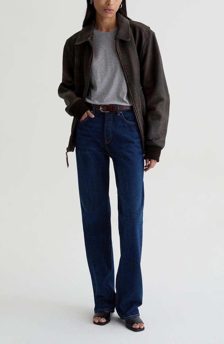 AG Sydney High Waist Relaxed Straight Leg Jeans, Alternate, color, Recoup