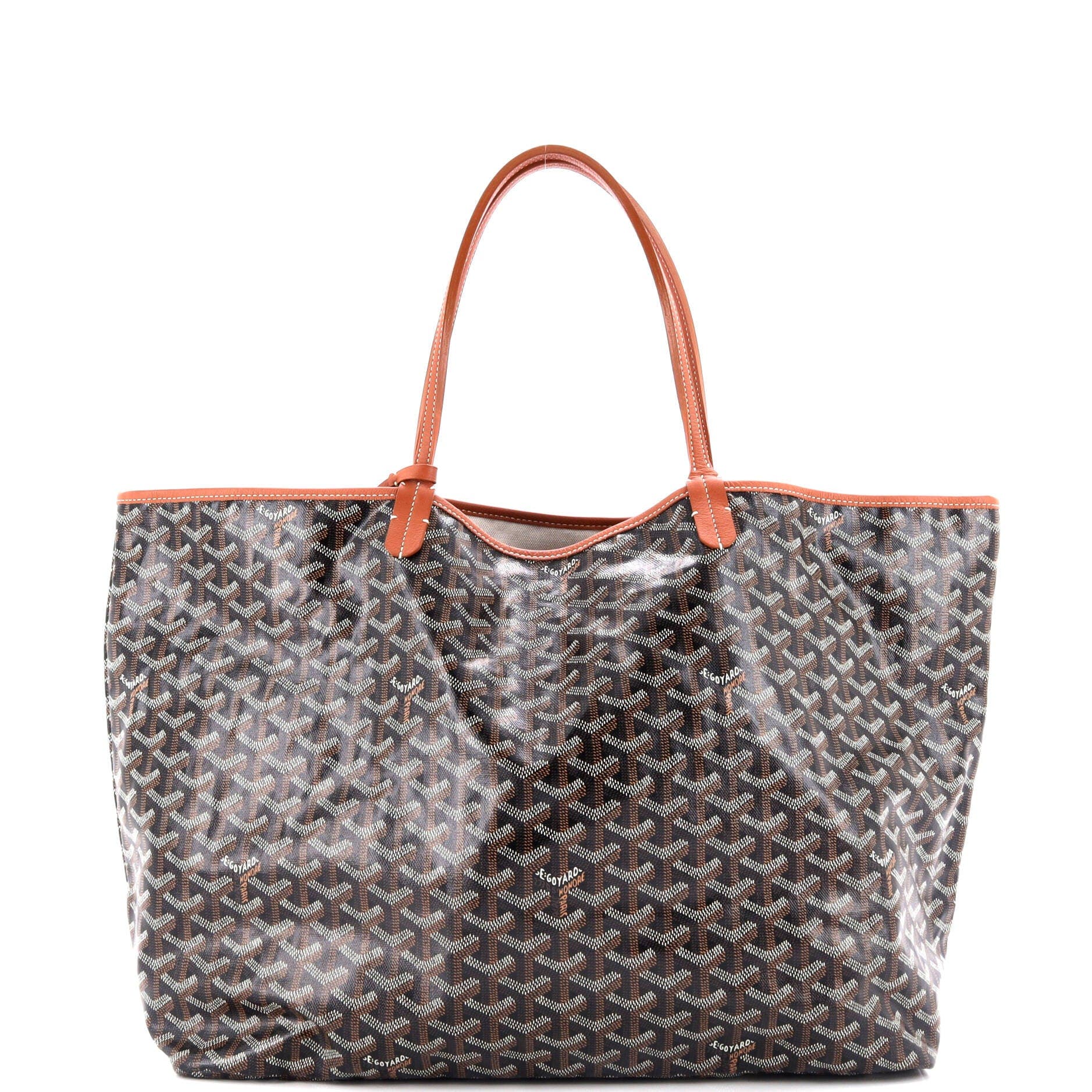 Pre-Owned Goyard Saint Louis Tote Printed Coated Canvas GM, Alternate, color, Brown