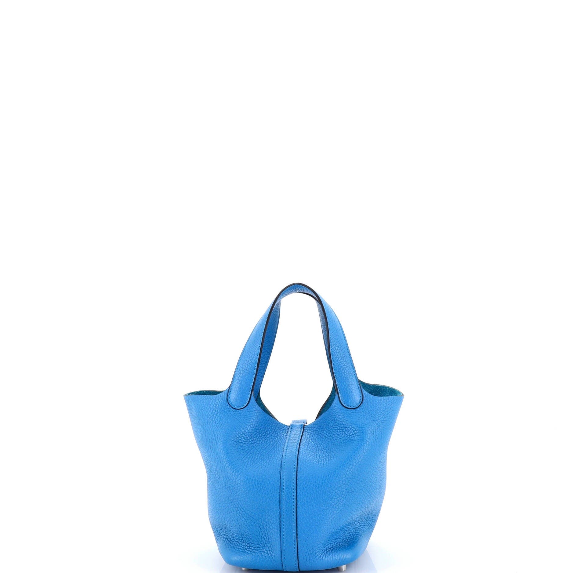 Pre-Owned Hermes Picotin Lock Bag Clemence PM, Alternate, color, Bleu Zanzibar