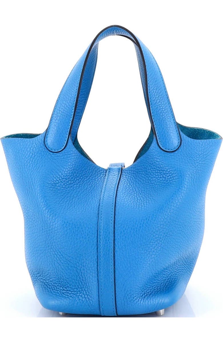 Pre-Owned Hermes Picotin Lock Bag Clemence PM, Alternate, color, Bleu Zanzibar