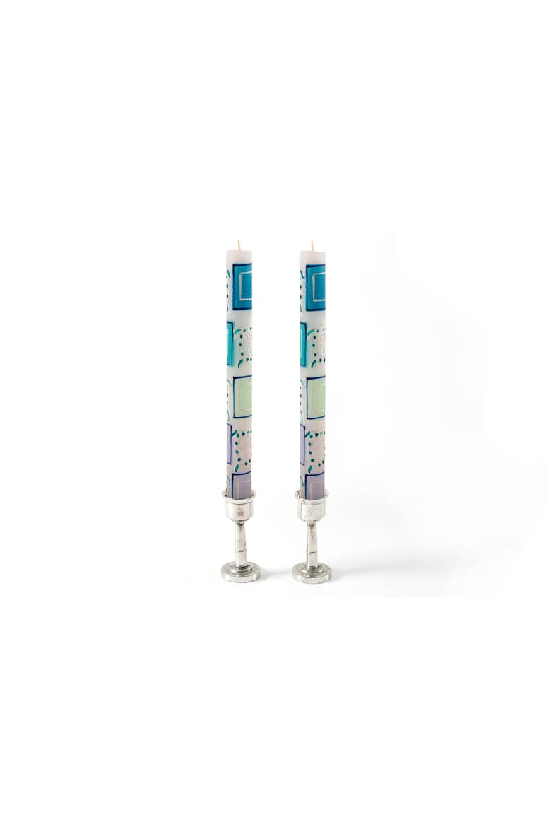 Arniston Beach Painted Taper Candles - Set of 2, Main, color, Multicolor