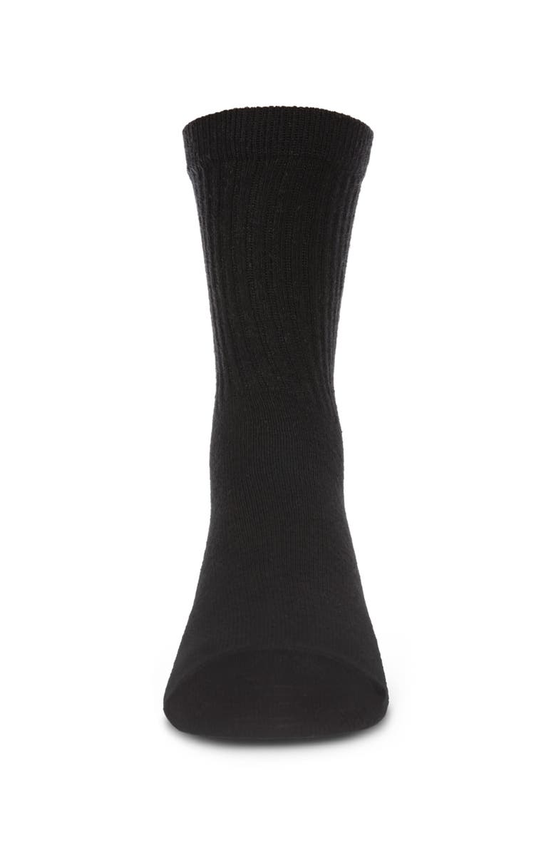 MK-10955 Boys' 3 Pair Pack Ribbed Cotton Blend Crew Sport Socks, Alternate, color, Black