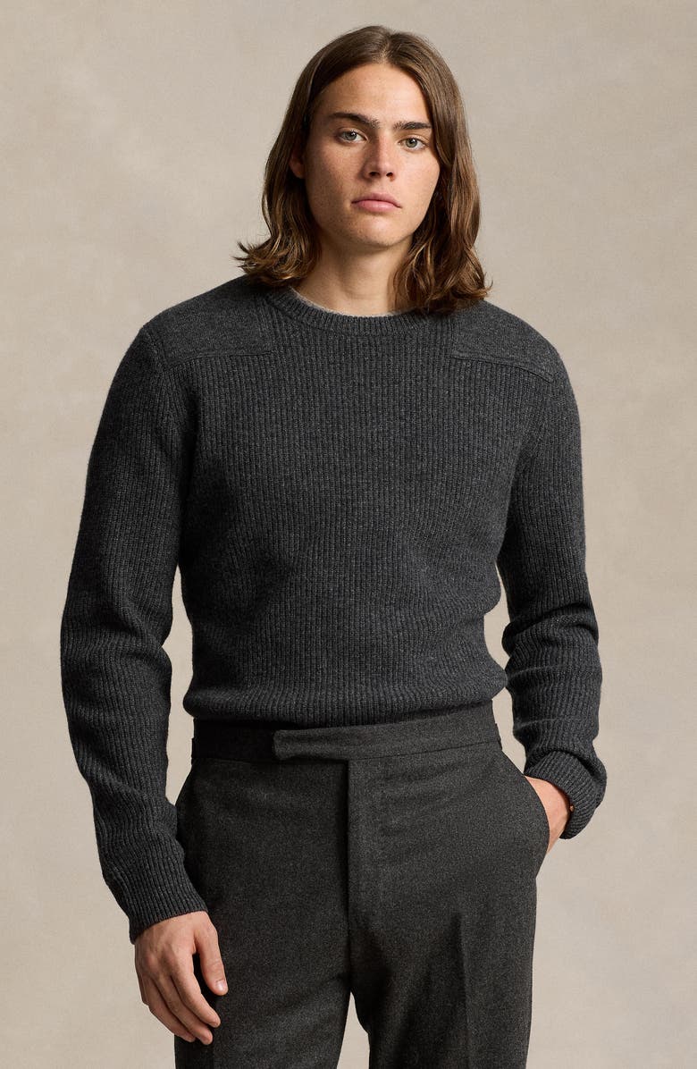 Polo Ralph Lauren Wool Rib Crewneck Sweater, Alternate, color, 