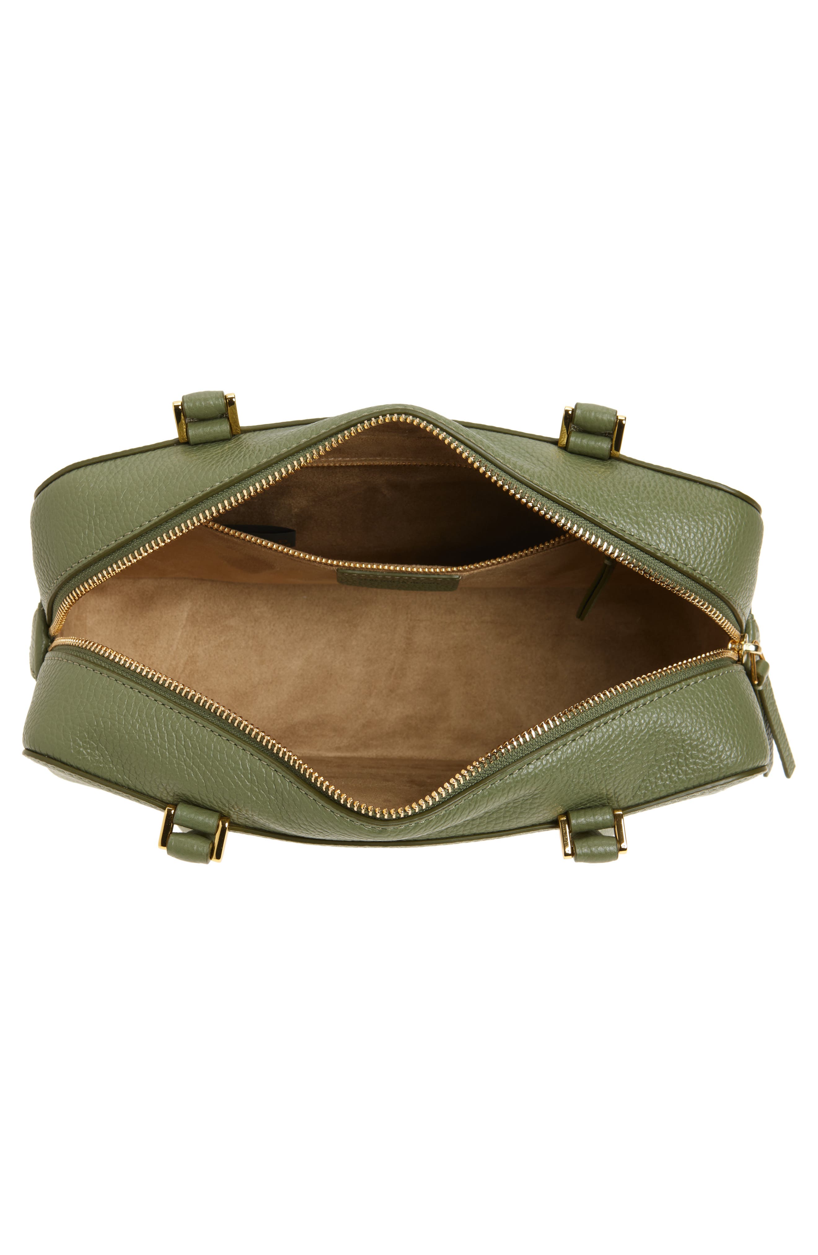 Veronica Beard Boxy Leather Shoulder Bag, Alternate, color, Stone Army