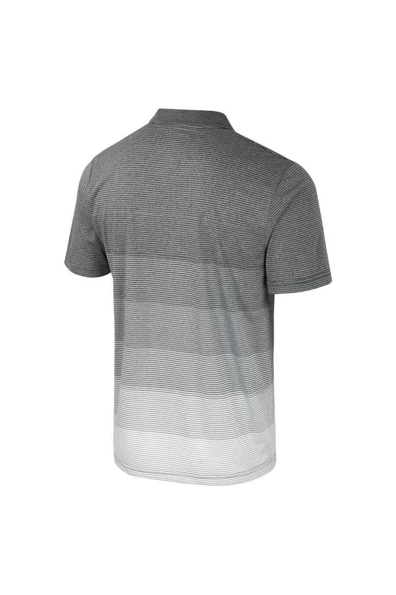 Men's Colosseum Gray Mississippi State Bulldogs Striped Mesh Polo, Alternate, color, Gray
