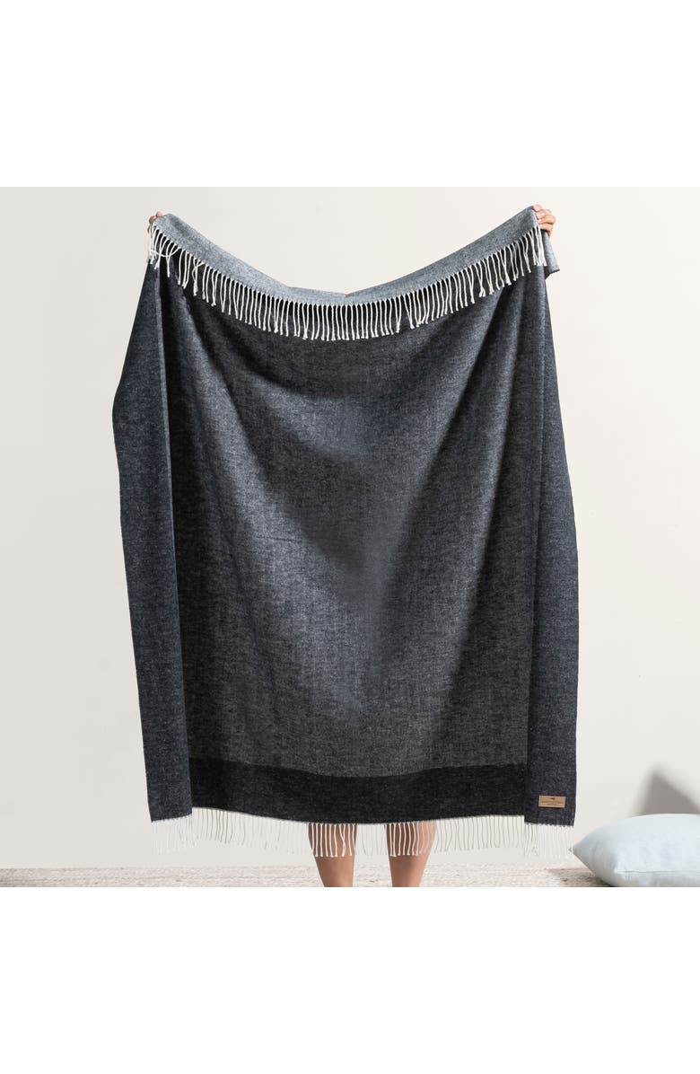 Lands Downunder Border Herringbone Throw, Alternate, color, Graphite