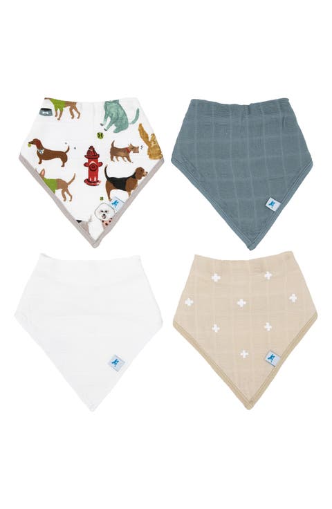 4-Pack Fleece & Cotton Muslin Bandana Bib (Baby)