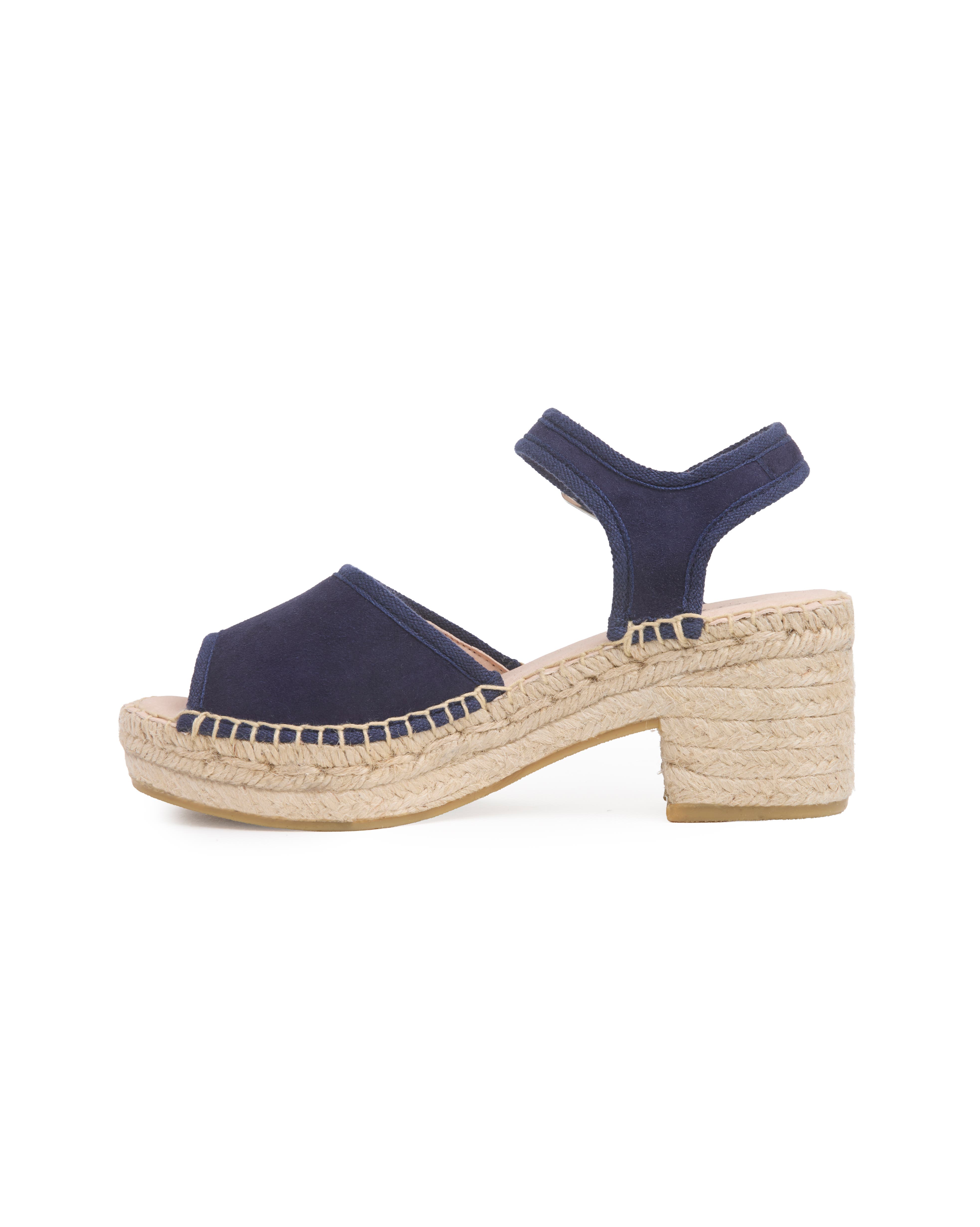 Celtic & Co. Block Heel Espadrille Sandal, Alternate, color, Navy