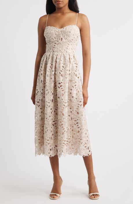 Lucy Paris Mona Lace Midi Dress