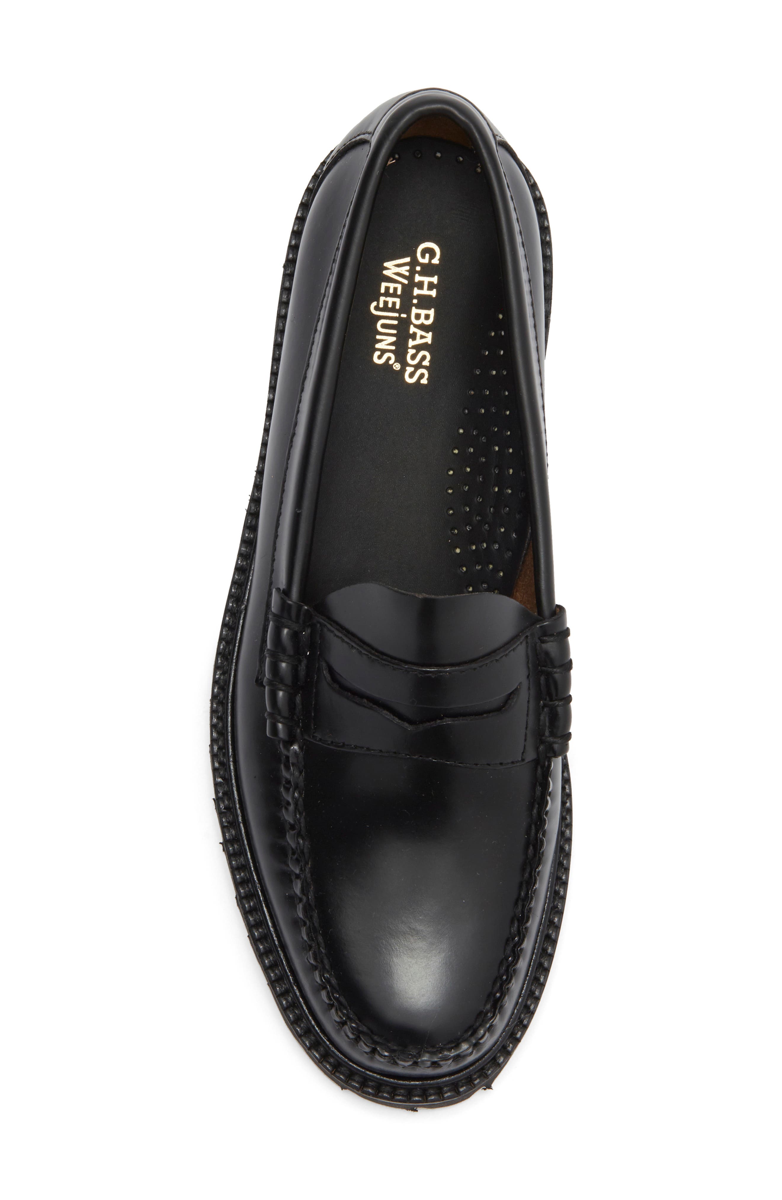 G.H.BASS Layton Leather Penny Loafer, Alternate, color, Black Black