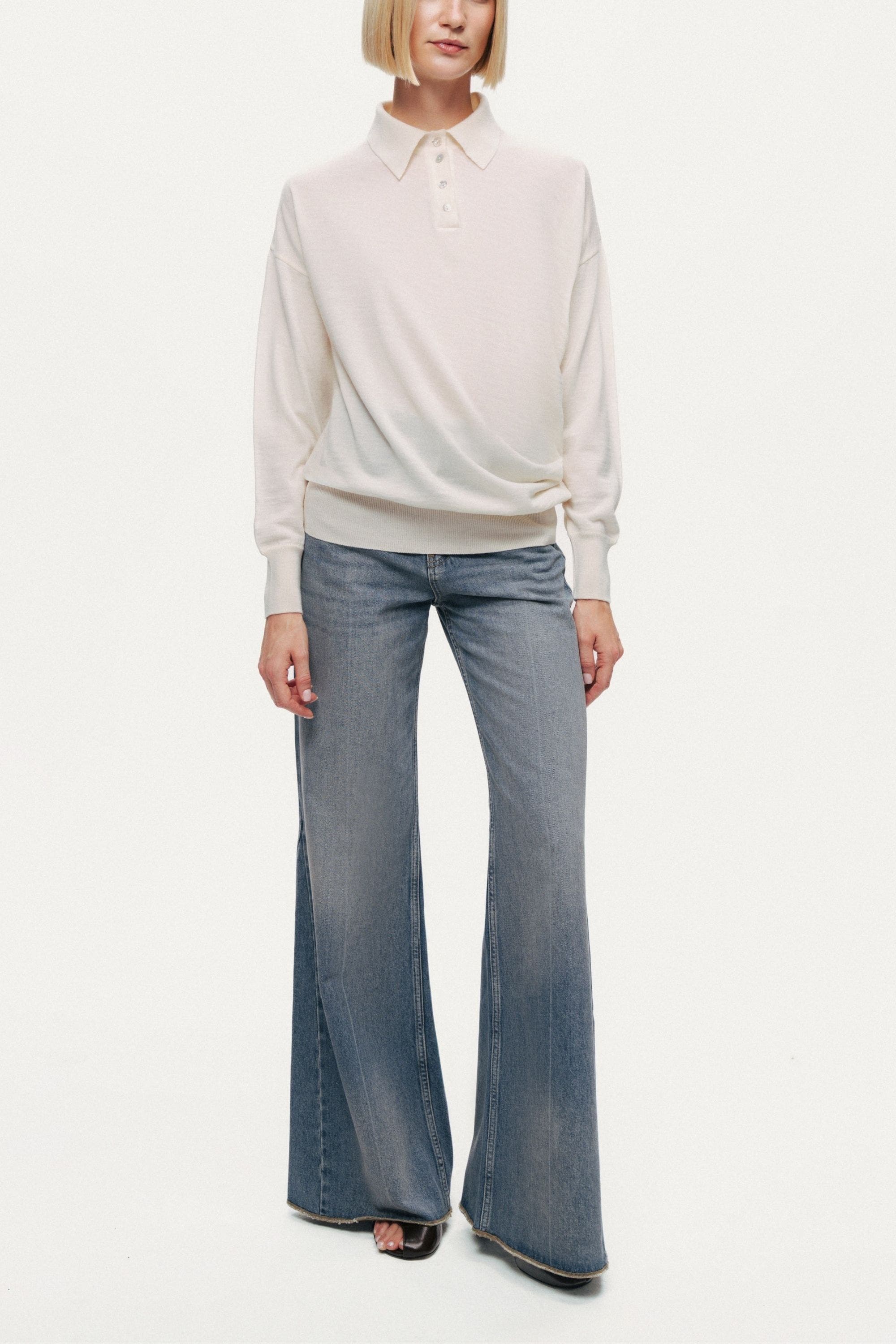 Relaxed Polo Knit Sweater - image 2