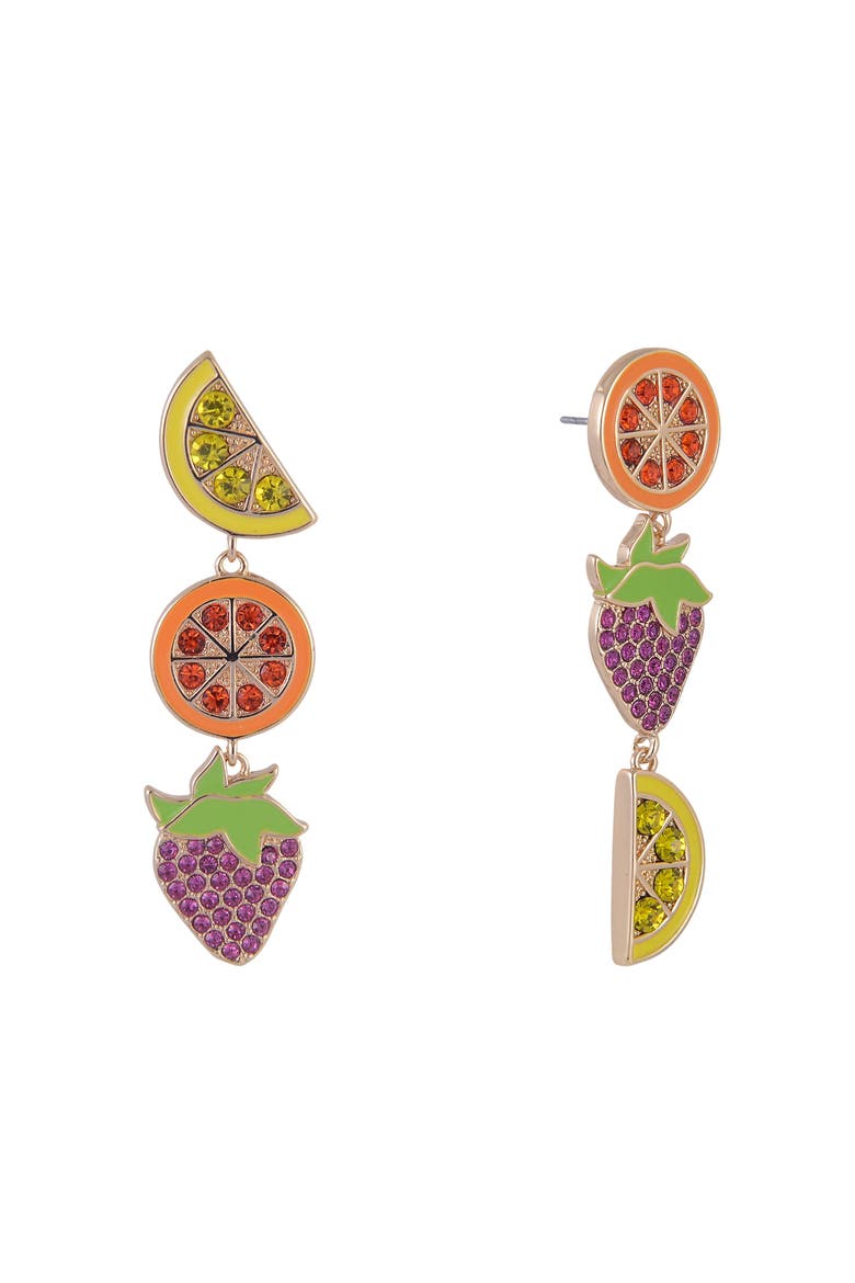 Fruit Linear Earrings, Main, color, Multicolored